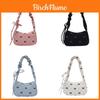 Fashion Corduroy Bowknot Underarm Bag For Daily Use With Zipper Closure