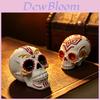 Figurină Decor Craniu Halloween Cu Vopsea Colorată Pentru Îmbunătățirea Scenei Petrecerii