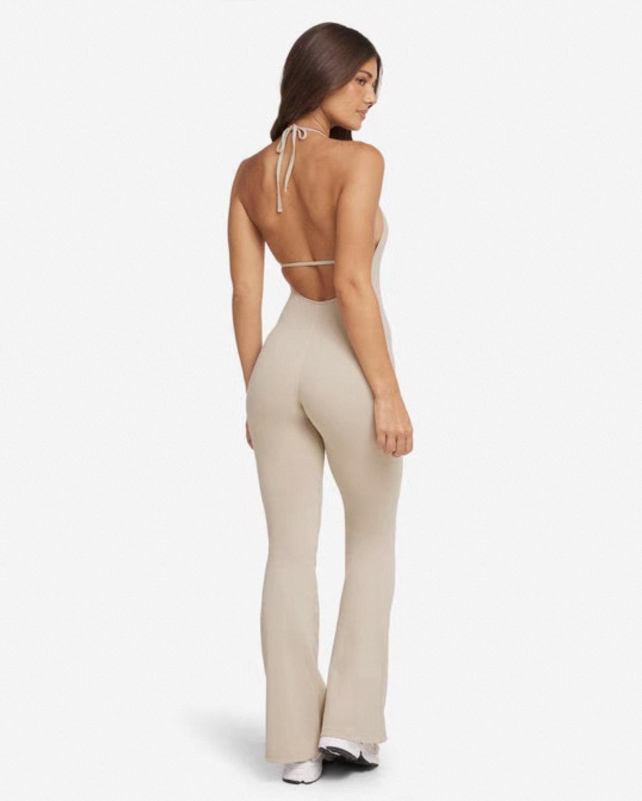 Дышащий европейский и американский костюм для йоги: Влагоотводящий, облегающий, с микро-срезом, подтягивающий бедра, корректирующий живот, формирующий фигуру цельный спортивный купальник. Small абрикосовый