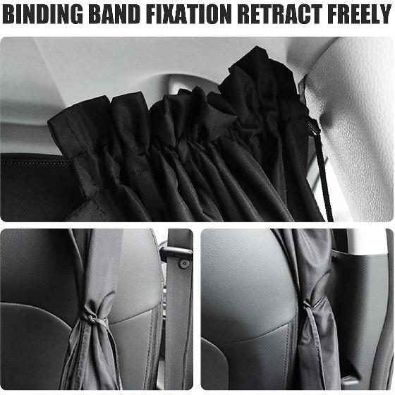 Auto-Sichtschutzvorhang - Universeller Auto-Trennvorhang für den Rücksitz, Verdunkelnde Sonnenschutzblenden, Seitenfensterabdeckungen für Reisen, Camping, Nickerchen, Schlafen (1 Stück)