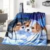 Winter Puppies Snow Blanket Soft Throw Blanket For Home Bedroom Bed Sofa Travel Office Solid Christmas Blanket
