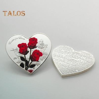 Pamětní mince Lucky Love Kreativní tvar Oboustranný design Romantické prvky Valentýnská výzva