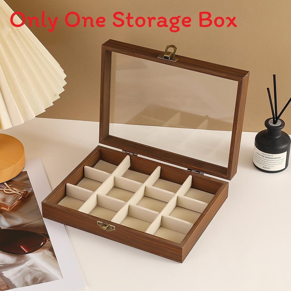 Walnut Jewelry Box With Multiple Compartments For Earrings Necklaces And Rings Gift For Women