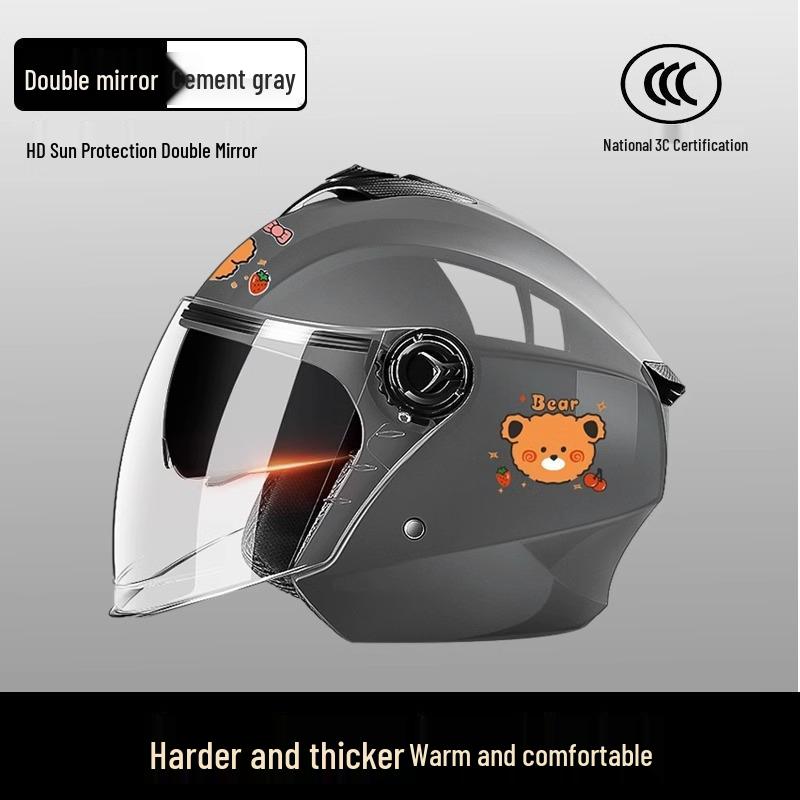 All-Season Universal Electric Scooter Helmet with HD Double Visor for Winter