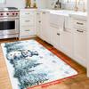 1Pcs Anti Fatigue Kitchen RugsWinter Forest Print Waterproof Non-Slip Thick Cushioned Kitchen Mat Heavy Duty Comfort Standing Mat for Kitchen