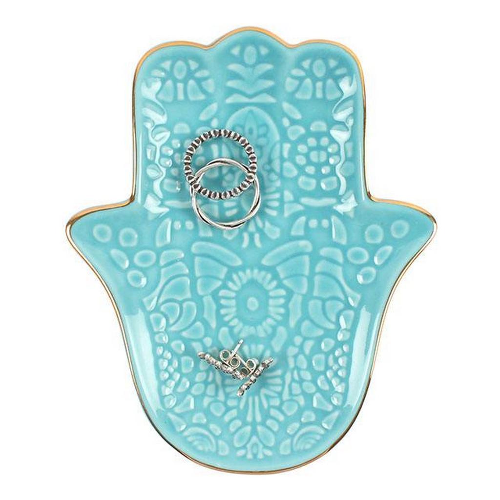 Something Different Turquoise Hamsa Hand Jewelery Dish