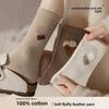 100% Cotton Socks, Women's Mid-calf Socks, Pure Cotton Pile Socks, All-cotton Boneless Socks for Autumn and Winter