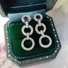 Huitan Circle Linked Design Women Drop Earrings for Daily Party Versatile Fashion Accessories Zircon for Wedding with Bright CZ