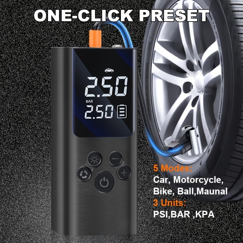 150PSI Cordless Tire Inflator Portable Tire Inflator, 150PSI Cordless Air Compressor with Digital Gauge & LED Light, USB Rechargeable, Fast Inflation