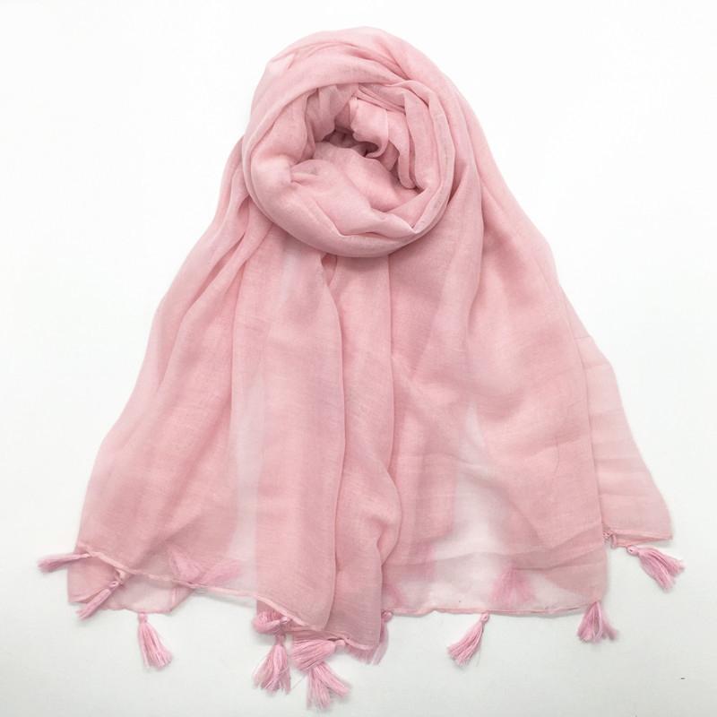 Solid Voile Women Scarf New Summer Girls Tassels Sunscreen Thin Scarves Soft Shawl Foulard Viscose Spring Lady Wrap Shawls