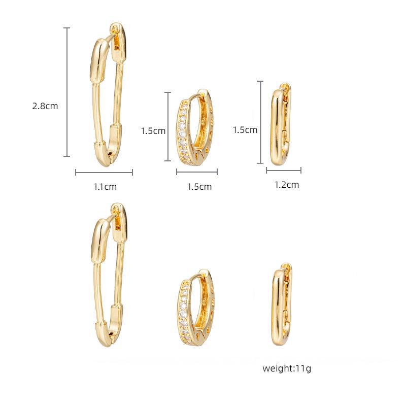 

Набор серьги: Универсальные металлические булавки с инкрустацией цирконием, изысканный и уникальный дизайн TEE00002, 18K