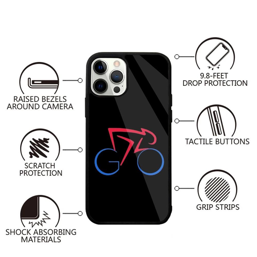 BIKE Cycling Art Phone Case For iPhone 16,15,14,13,12,11,Plus,Pro,Max,Mini Magsafe Magnetic Wireless Charging