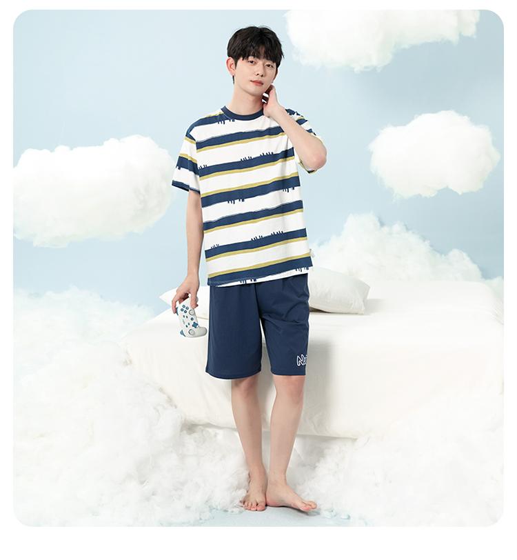 150g Pure Cotton English Bolun Youth Summer Short-Sleeved Set