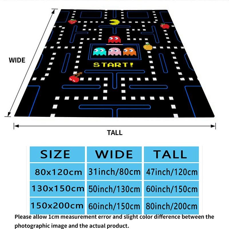 1PC Pacman Patterned Flannel Blanket Suitable For All Seasons For Home Decor Warmth And Comfort Gifts Holiday Present
