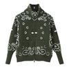 Women Long Sleeve Knit Cardigan Jacket Zipper Decor Geometric Pattern Loose Fit