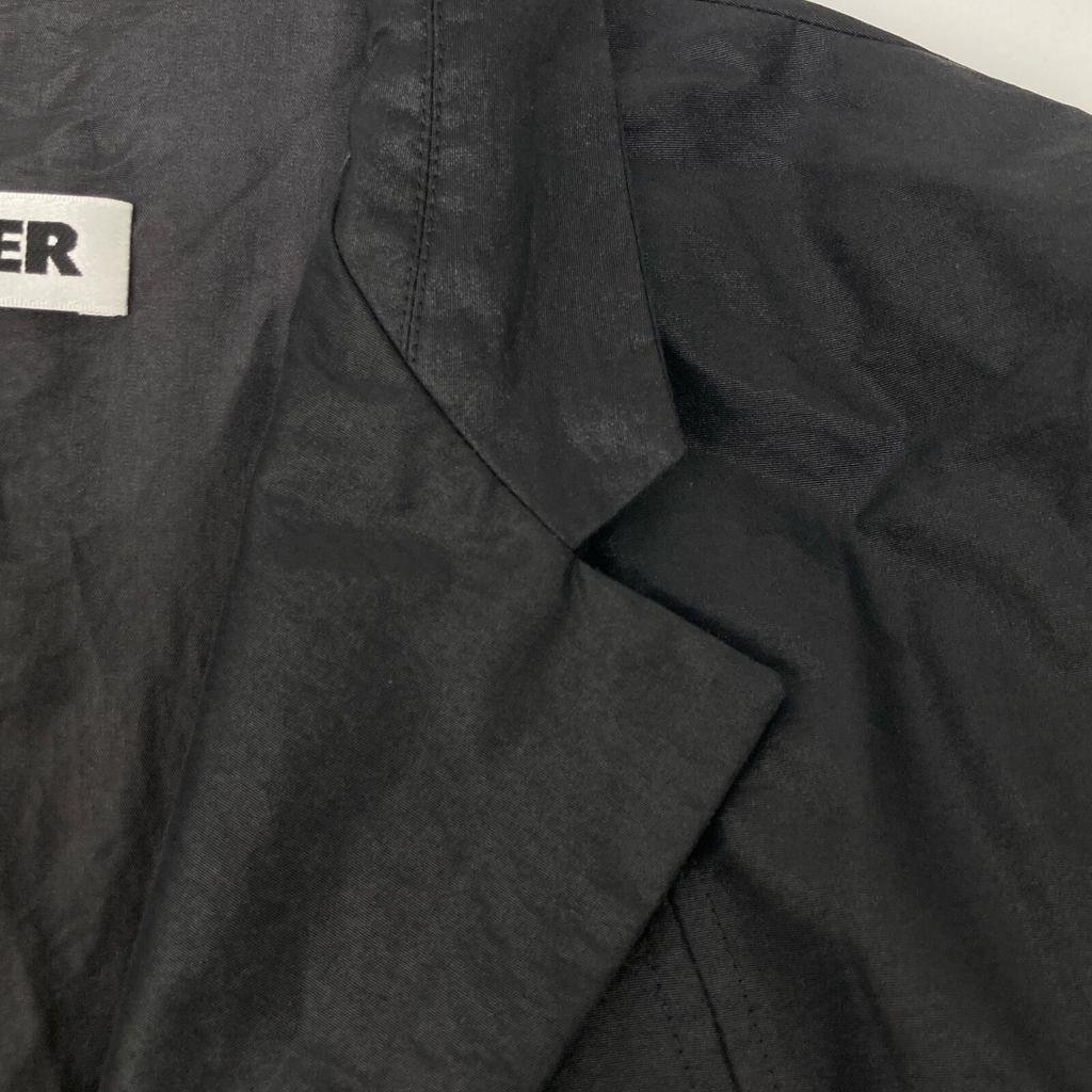 Jil Sander Authentic Japanese Black Synthetic Cotton Stand-up Collar Coat Coat 34Used