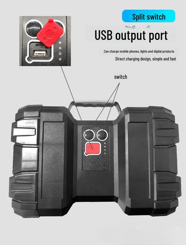 P70 Rechargeable LED Camping Lantern: Super Bright & Portable Outdoor Flashlight with Warning Light.