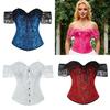 Corset Vintage Lace Trim Waist Shaper With Boning For Women Summer Fashion