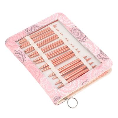 Headerbs Interchangeable Circular Knitting Needle Set, 13 Sizes, Aluminum, with Storage Case for Knitting Projects