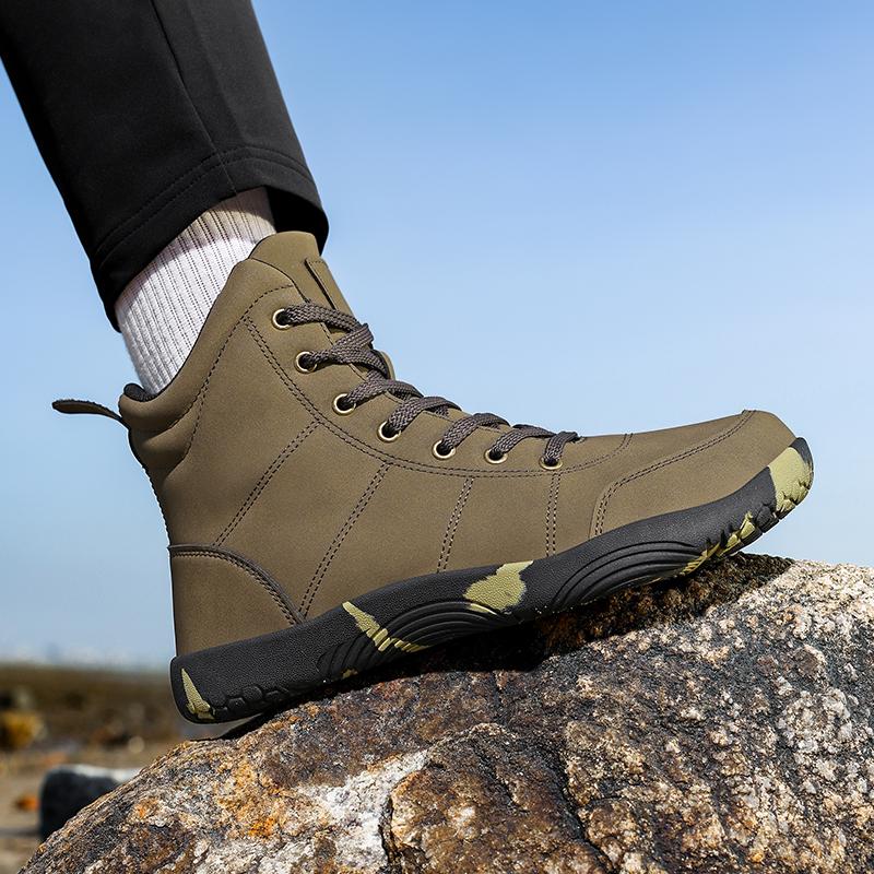 Damskie buty trekkingowe antypoślizgowe Męskie szerokie buty sportowe codzienne do trekkingu wspinaczki Modne wysokie buty ze skóry PU Wodoodporne