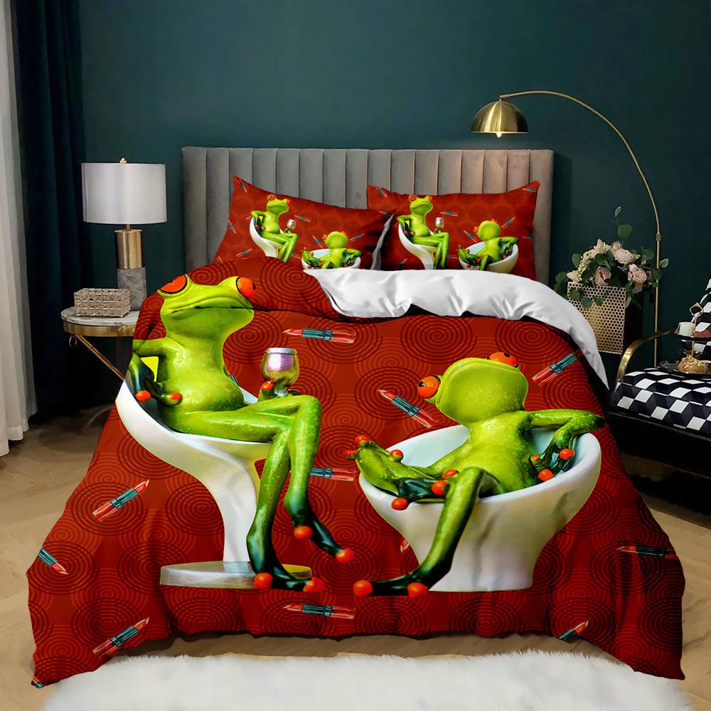 Steppdecke Frosch Reptil Wildtier Tier Steppdecke Für Jugendliche Erwachsene Twin Double Queen King Size Polyester Steppdecke