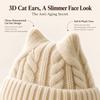 Cute Ears Kids Cat Ears Hats Solid Coloe Knitted Beanie Hat Comfortable Knitted Hats  Kids