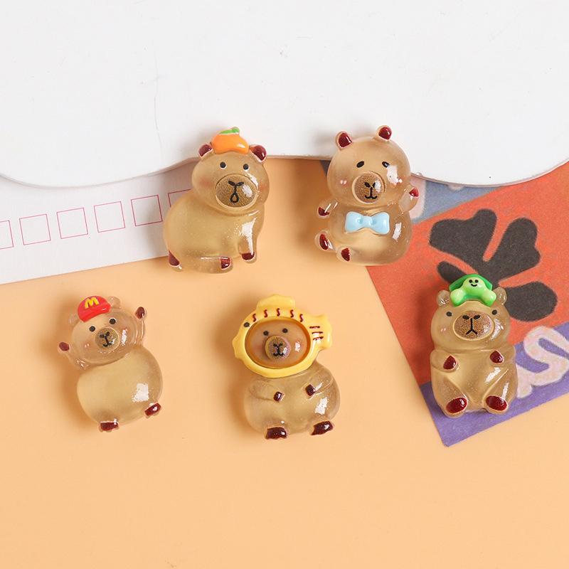10 stk/sett Capybara Resin Tilbehør Barnas DIY Tilbehør Hjemmedekorasjon Små Ornamenter