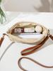 Bohemian Pleciona ze Słomy Torba Crossbody na Plaże z Frędzlami i Skórzanym Paskiem dla Kobiet