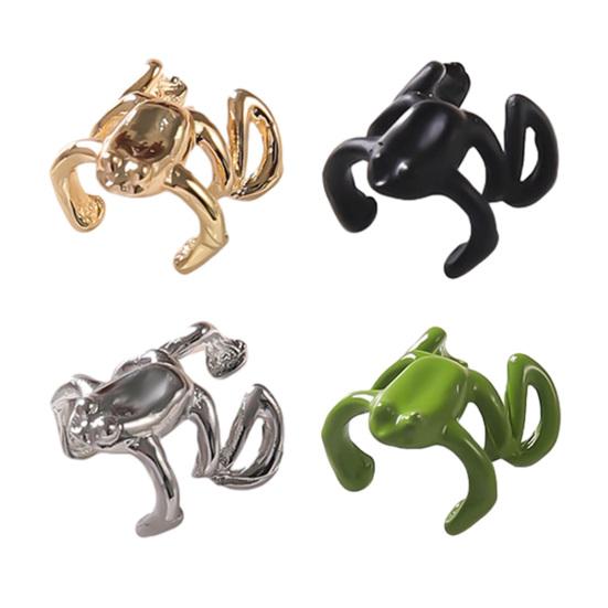 1/2/3 Pairs Frog-Shaped Earrings Clip-On Functionality Alloy Ear Clips Electroplated Earrings Jewelry Accessories
