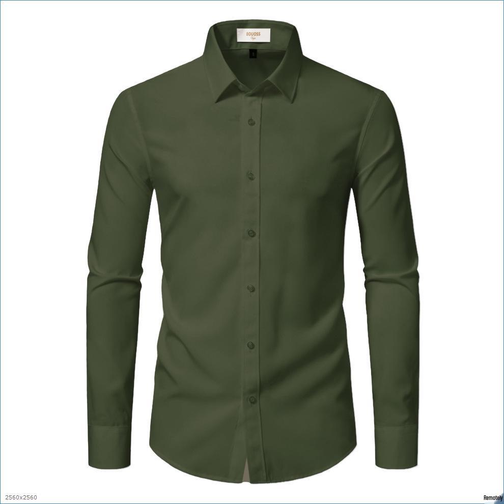 Camisa de Negocios de Manga Larga para Hombre sin Planchar - Antiarrugas y Ropa Casual de Verano