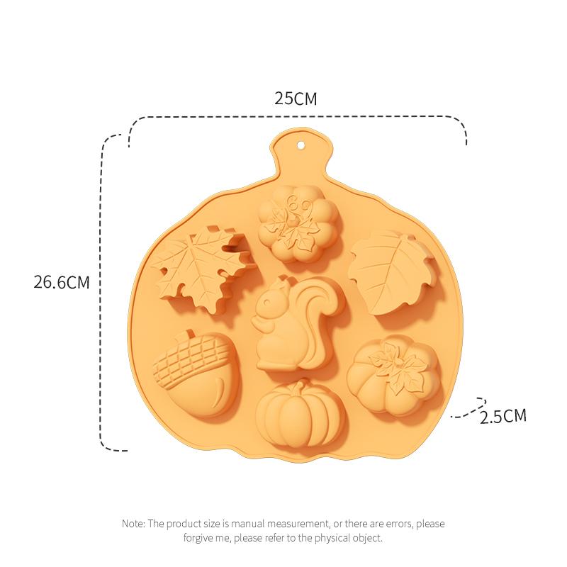 5PS Silicone Baking Mold DIY Pumpkin Nut Leaves Joy of Harvest Fondant Cake Silicone Halloween Art Craft Decorating Tool