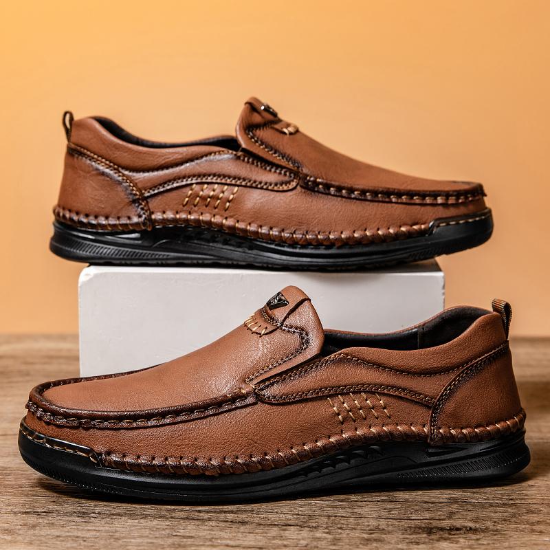 PU Leather Men's Loafers New Fashion Male Casual Shoes Outdoor Slip on Flats All-match Driving Shoes Handmade Treking Footwear