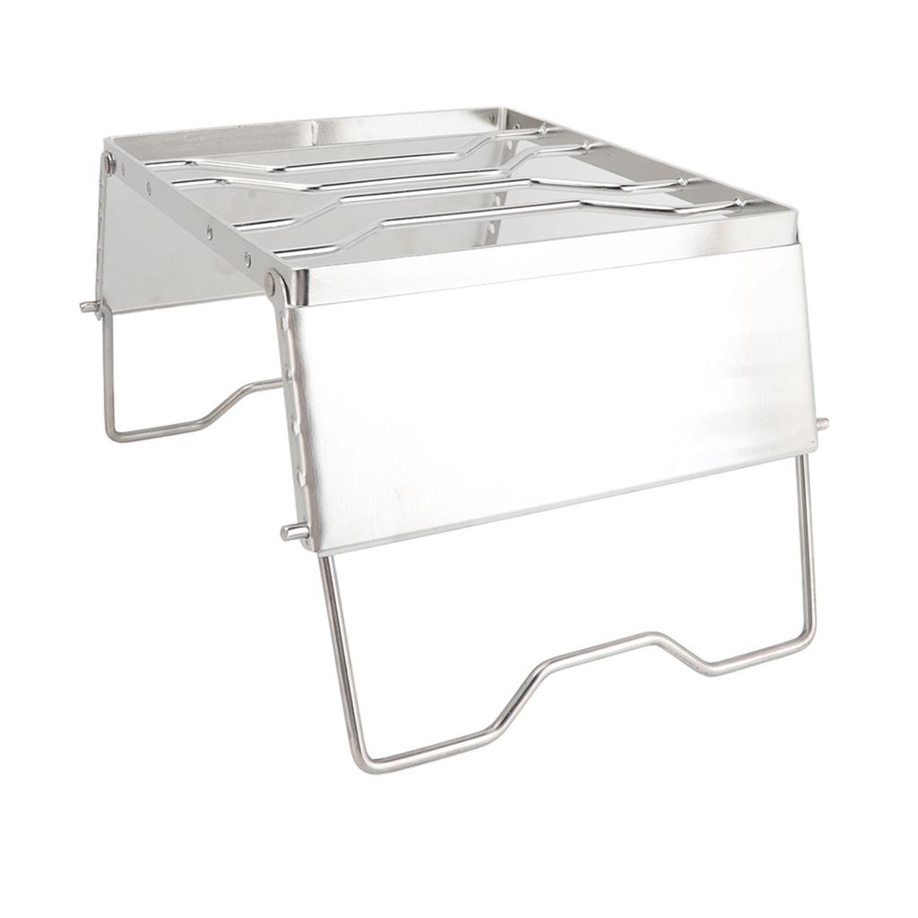 Stove Stand Rack Stainless Steel Silver Foldable Multifunctional Portable Picnic Pot Bracket for Camping Traveling