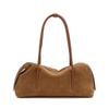 Aidanni Suede Cowhide Boston Bag for Women, 2026 New Style, Large-Capacity Handheld Baguette Bag, Single Shoulder Underarm Bag