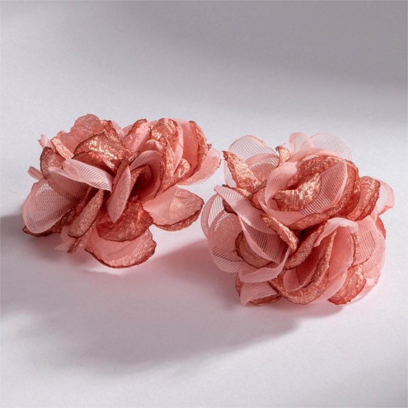 New jewelry, Korean fluffy big flower earrings, premium flannel lace multi-color earrings set.