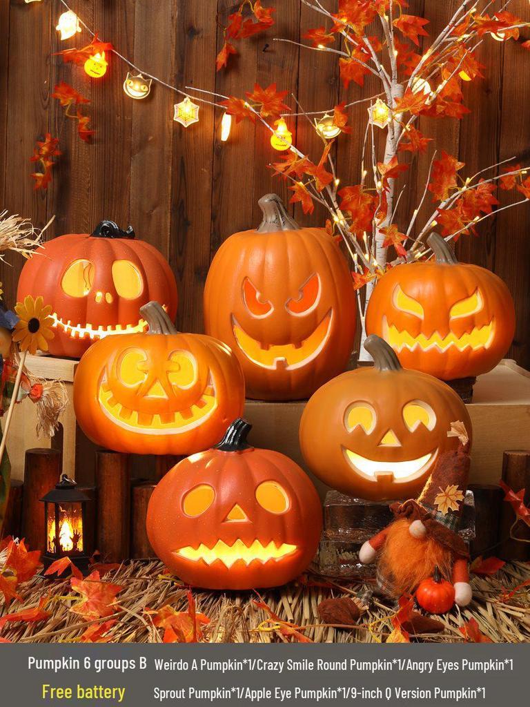 Luminous Halloween Pumpkin Lantern Decoration - Large Outdoor Display for Shopping Malls and Events