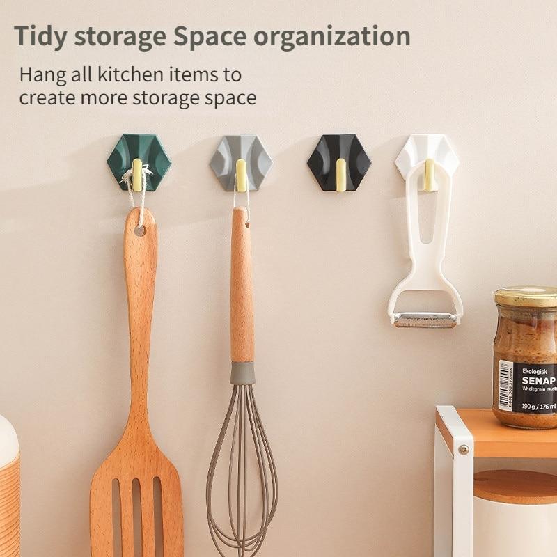 4ks/sada Háčiky na kľúče Samolepiace háčiky na stenu Domáca kuchyňa Malé háčiky na stenu bez dierovania Držiak na tašku na kľúče
