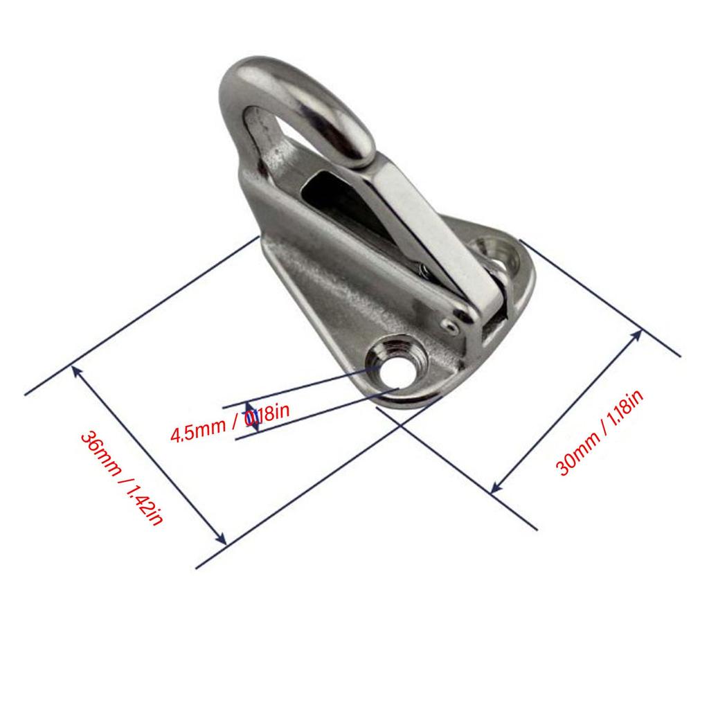 6 Pcs Fender Hooks, KIMISS Stainless Steel Spring Snap Hook Boat Ship Hardware Heavy