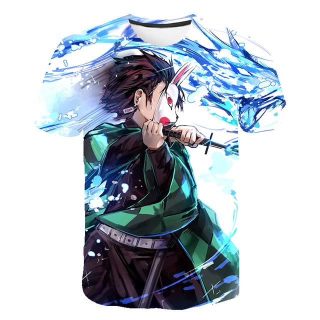 

Аніме Demon Slayer Kimetsu No Yaiba Футболки з 3D-друком Косплей Літній одяг з короткими рукавами Футболки з мультфільмами XXXL