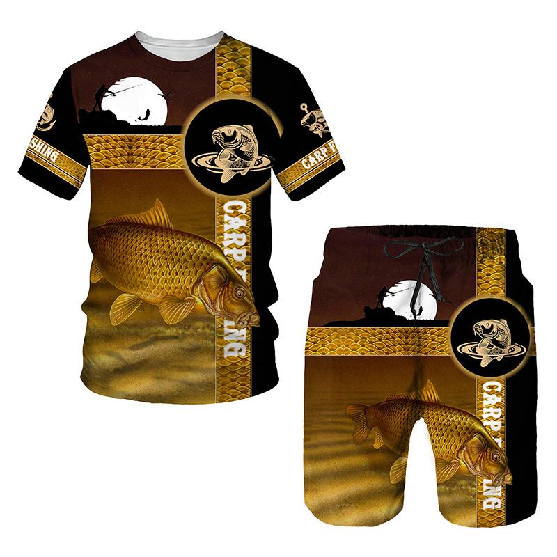 Hip Hop T-shirt Men 2-piece Set Summer Short Sleeve Tops Shorts Casual Oversized Streetwear Clothes Tracksuit Set
