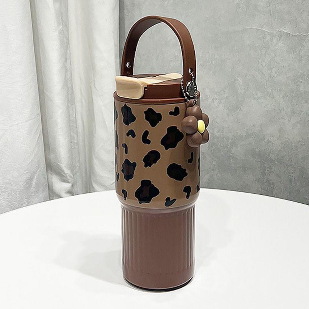 Portable Outdoor Insulated Mug Creative Coffee Tumbler with Handle Drinking Straw Cup  Kitchenware