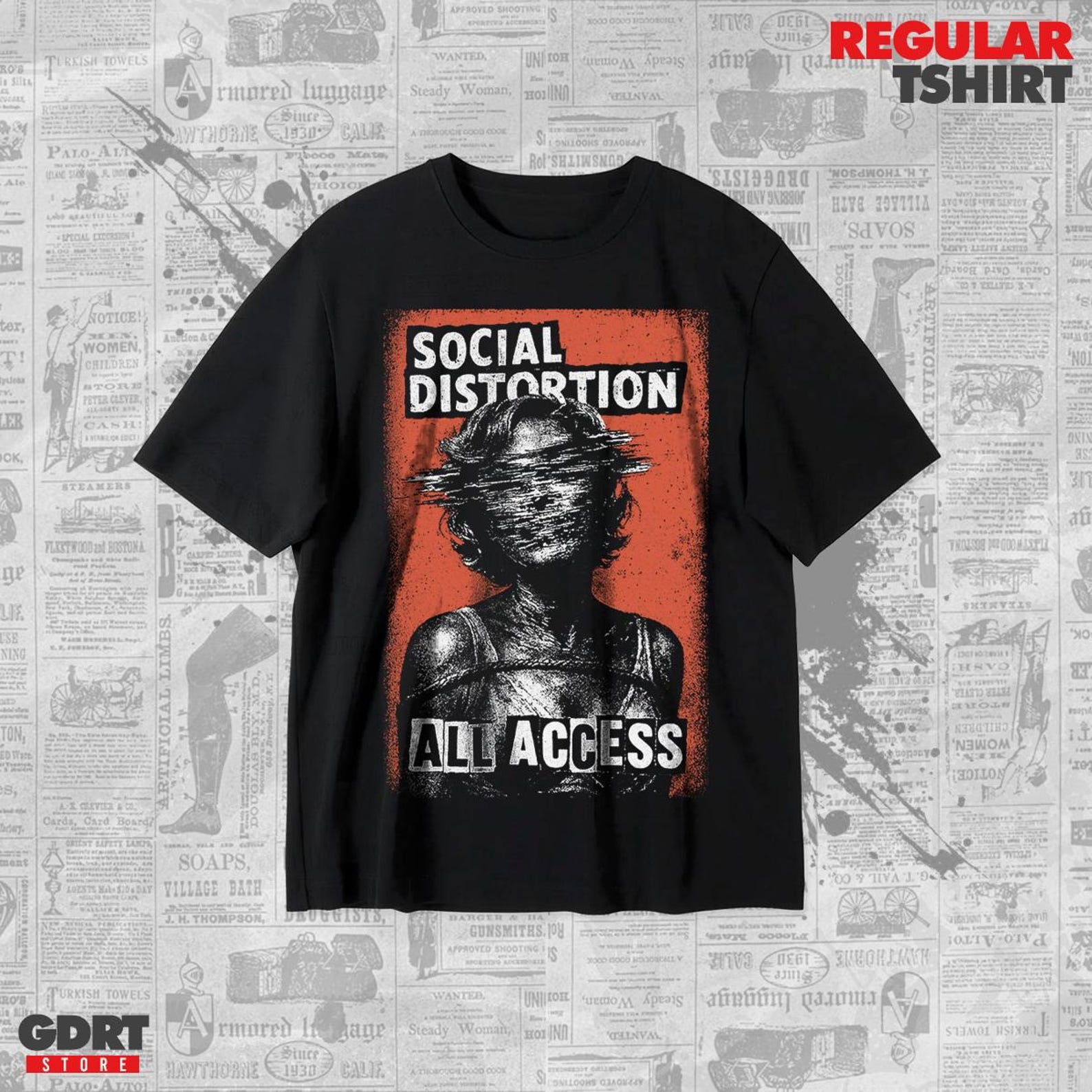 Social Distortion T shirt - All Access - Unisex Heavy Shirt L