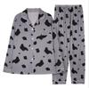 Women's Spring Autumn Home Furnishing  Pajamas Sleepwear Set    Long Sleeve Pants Set Casual Breathable Sleep Home Furnishing
