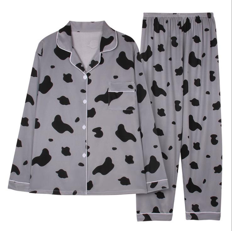 Women's Spring Autumn Home Furnishing Pajamas Sleepwear Set Long Sleeve Pants Set Casual Breathable Sleep Home Furnishing