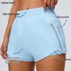 Women's Quick-Dry Three-Quarter Running Shorts with Inner Lining and Double Layer for Fitness