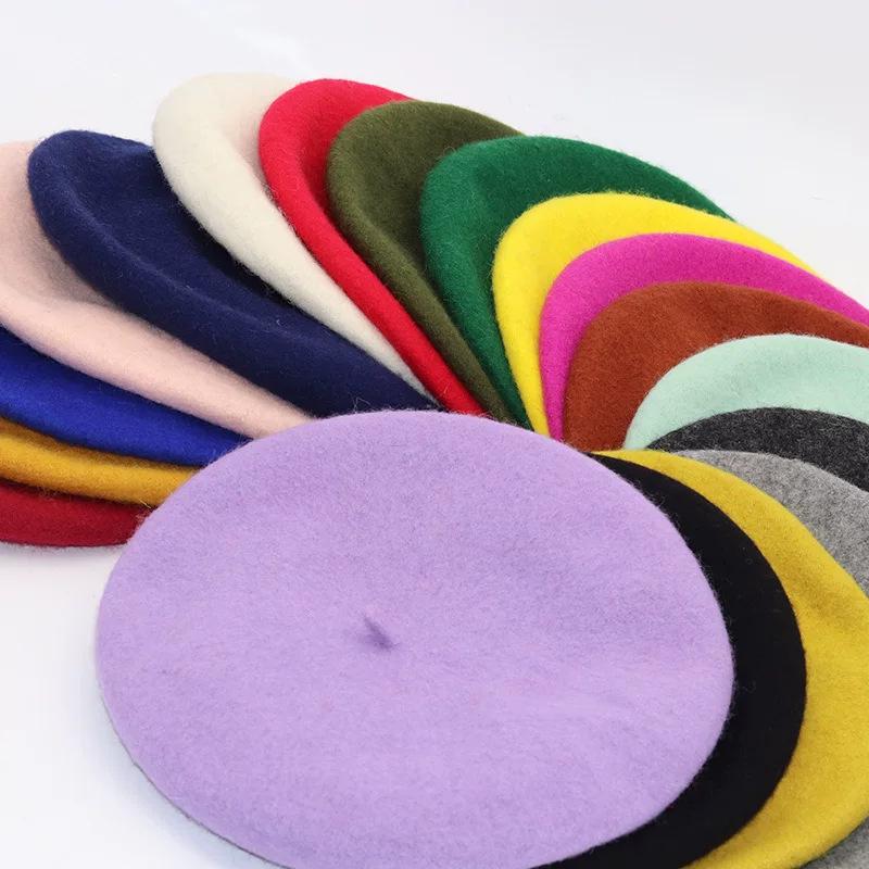High-Quality Wool Felt Women's Beret – Versatile for Outings & Photos, In Stock