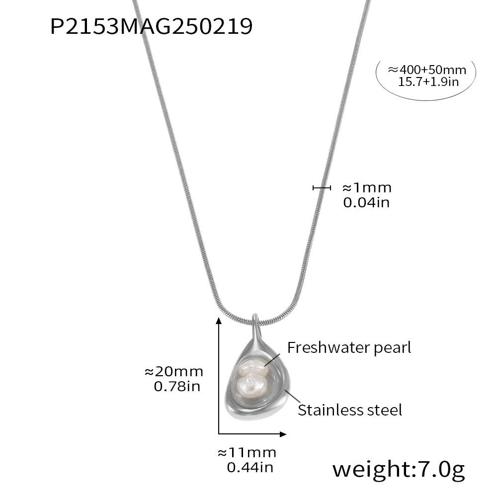 Qiong Yao Niche Fashion Gold Bead Freshwater Pearl Pendant Necklace