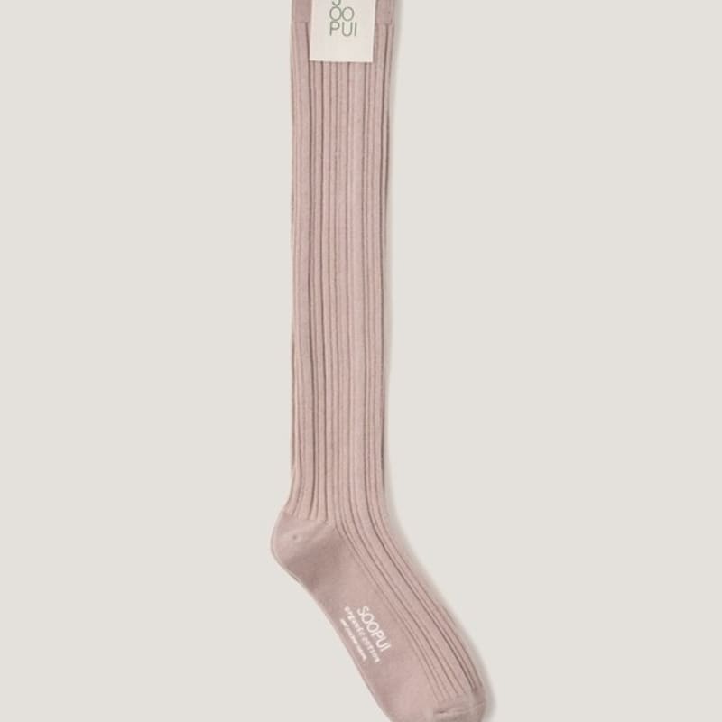 SOOPUI Organic Cotton Knee Socks In mauve_Organic Cotton Knee Socks In Mauve