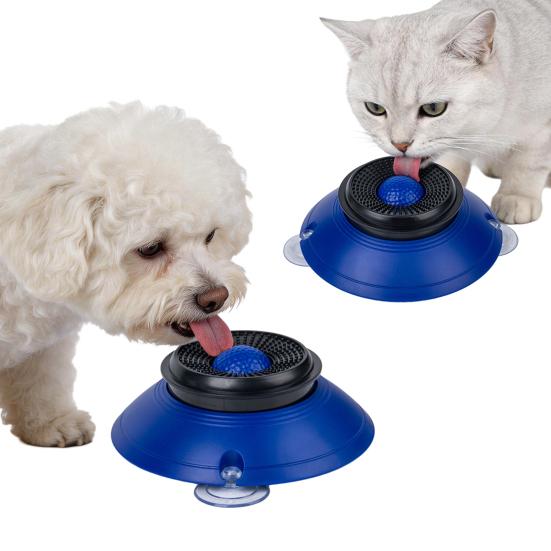 Dog Licking Bowl with Rolling Ball, No-Spill Slow Feeder for Liquid Treats, Anti-slip Suction Cup Bone Broth Yogurt Lick Toy for Dogs Cats