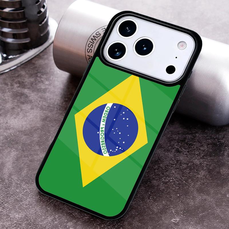 Brazil Flag Phone Case For iPhone 17 16 15 14 13 12 11 Pro Max Plus 17Air Soft Silicone Cover